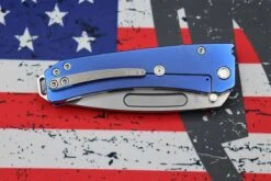 Medford Midi Marauder S35 Tumbled Tanto & Blue Handles W/ Brushed Silver Grooves/Scallops/Perimeters -Nc Blade image f7ea534e 9ca3 40d9 928e 8f0b31e886bd