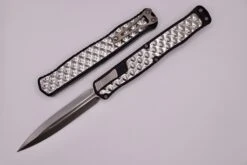 Heretic Knives Cleric II 2 Stonewash Double Edge Magnacut W/ Stainless Bubble Inlays H020-2A