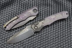 Heretic Knives Wraith Auto W/ Purple Camo Carbon Fiber & DLC H000-6A-PUCF