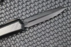 Microtech Makora Shadow DLC D/E Full Serrated W/ DLC Hardware Nickel Boron Internals & Carbon Fiber Inlays 206-3DLCTCFISH -Nc Blade image f9c10218 4afc 4501 a4ba 85b04e380a54